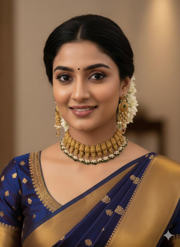 traditional gold palted necklace