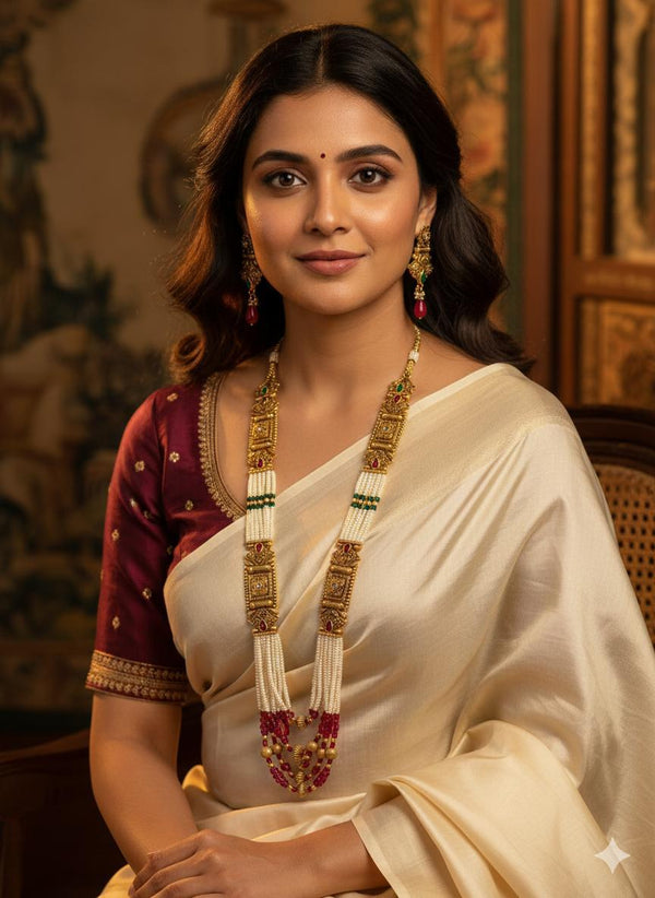 Rubans Necklace Set Gold Plated Traditional Stylish Jewellery