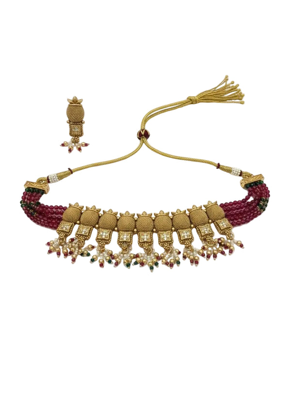 traditional gold palted necklace