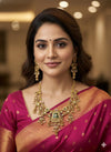 Matte Gold Polish Designer Necklace Set