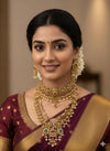 Gold Polish Long kemp Necklace Set